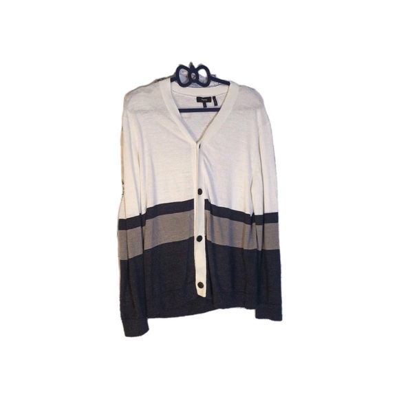 Theory Men’s Laures Linen Striped Laures Cardigan – Lightweight Luxury Layer XL - Picture 3 of 8